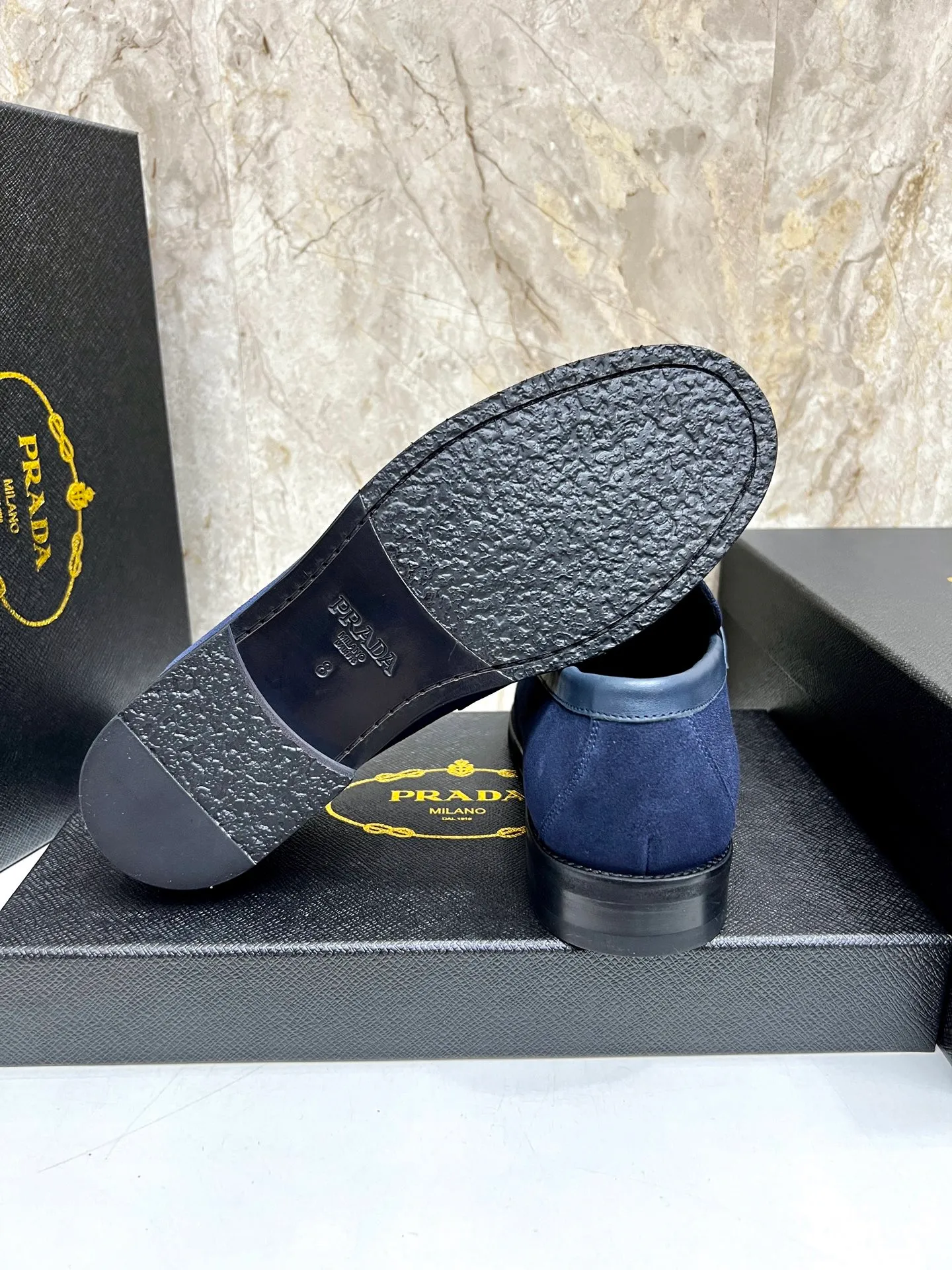 PRADA~ Size: 38-44 (customized 45/46 P: 💰880 P's original official website new high-end men's leather shoes, top-quality original replicas, made of imported open edge beads/calf leather, calf leather breathable lining, original leather outsole!